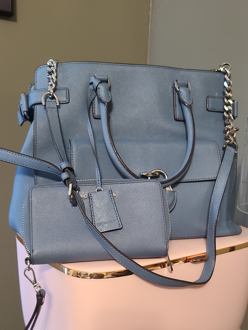 Michael Kors Emma Satchel with Matching Wristlet Wallet